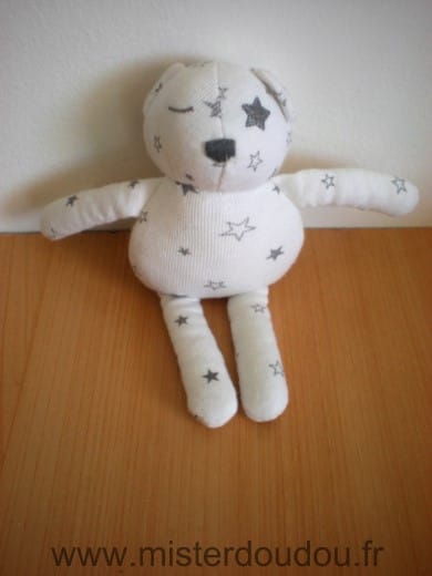 Ours Blanc motifs etoiles Vertbaudet
