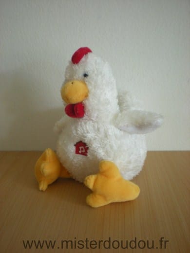 Poule Blanc rouge jaune Gipsy