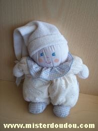 Poupée Ecru col vichy bleu Nounours