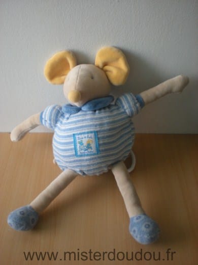 Souris Bleu blanc jaune Moulin roty