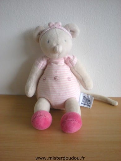 Souris Rayé rose blanc Moulin roty