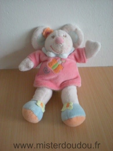 Souris Grise robe rose Nattou
