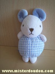 Souris Vichy bleu blanc Nounours