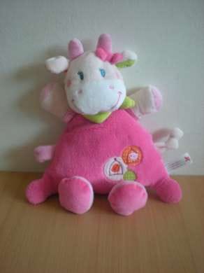 Vache Rose motifs oiseaux Nicotoy