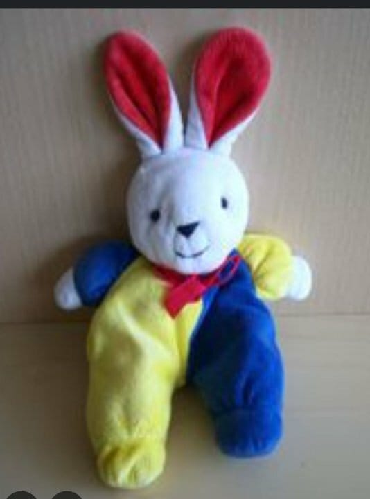 Doudou Lapin Noukie’s Bleu et Jaune 🌼