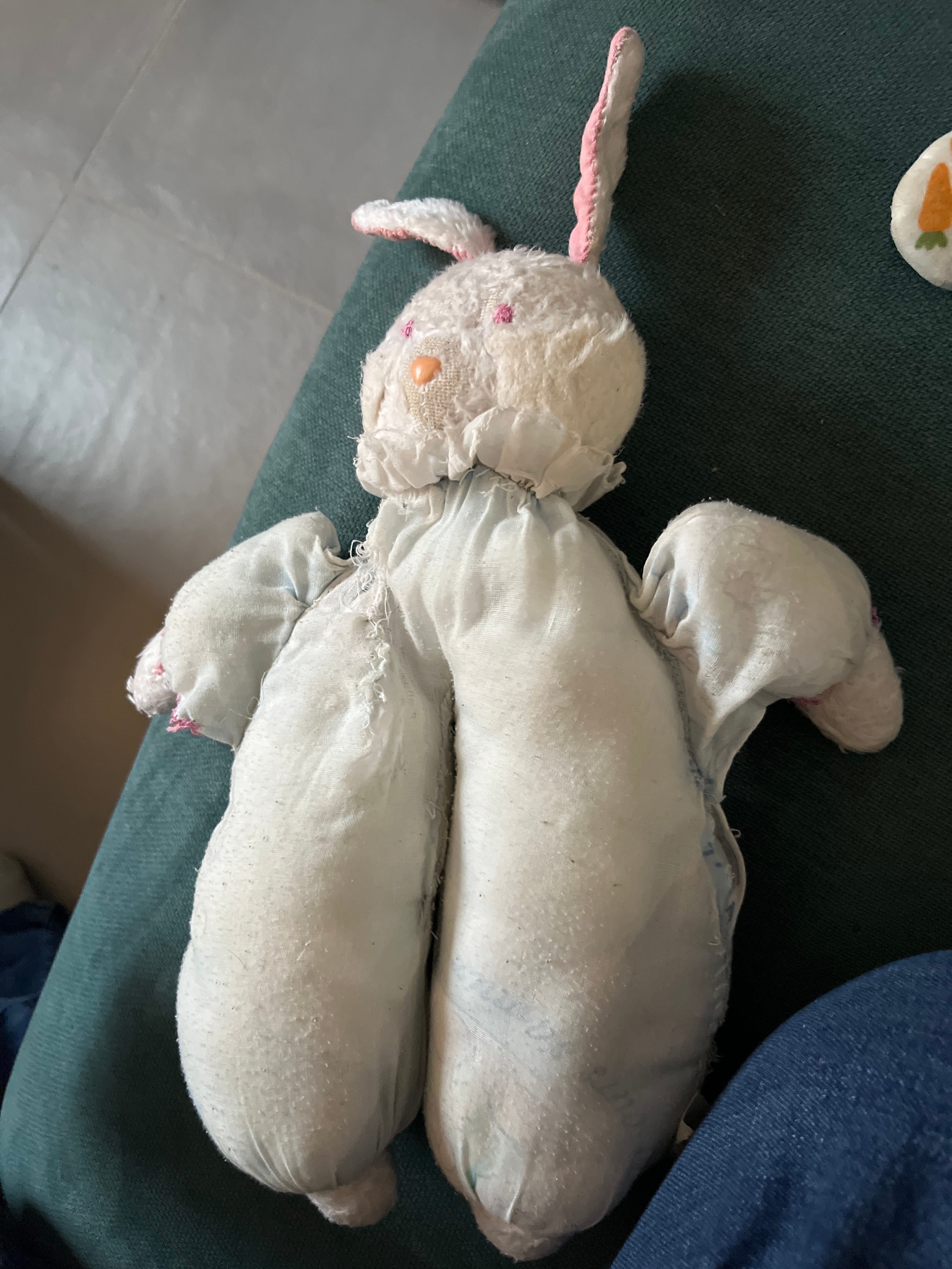 Lapin bleu et blanc