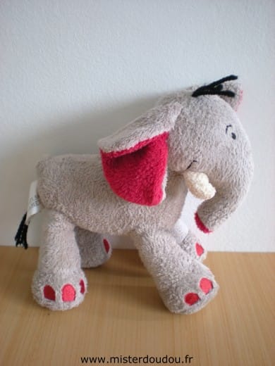 Eléphant Gris rouge Nicotoy