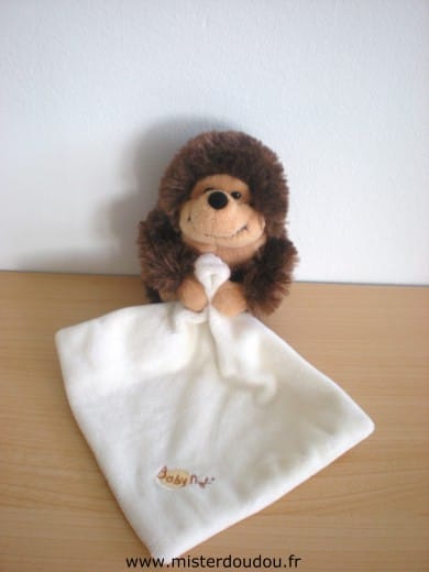 Hérisson Herisson marron mouchoir ecru babynat Baby nat