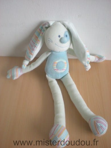 Lapin Bleu rayé multicolore Bout chou