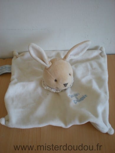 Lapin Blanc col dentelle blanc Doudou et compagnie