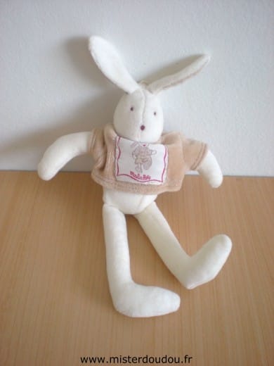Lapin Blanc pull beige Moulin roty