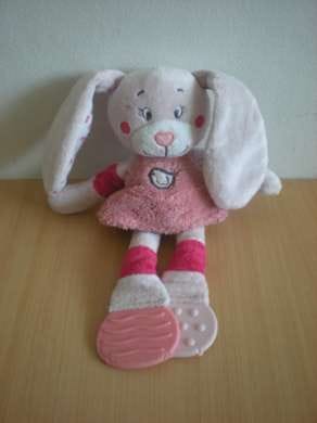 Lapin Rose avec pied anneaux dentition Tex