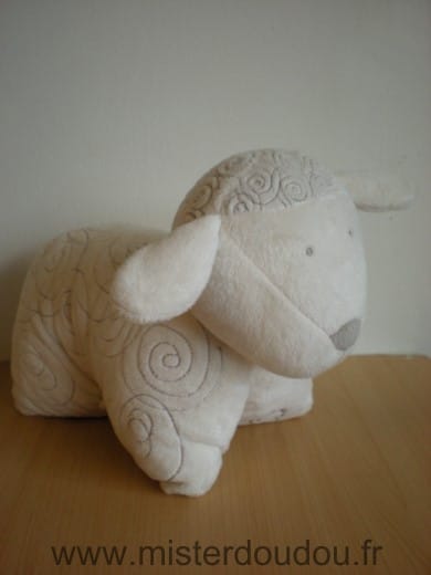 Mouton Doudou coussin blanc depliable Obaibi okaidi