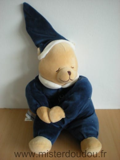 Ours Beige bleu marine Tummy sleep