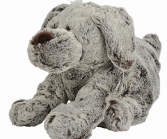 Doudou chien gris tout doux