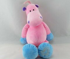 hippopotame bleu et rose