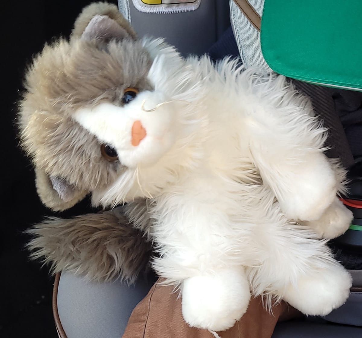 Doudou chat blanc et gris