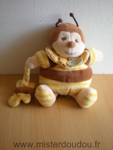 Doudou et compagnie Abeille Bourdon ponpon jaune marron - Très bon état