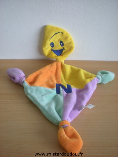 Nutriben Bonhomme Jaune orange vert violet avec un n brodé - Très bon état