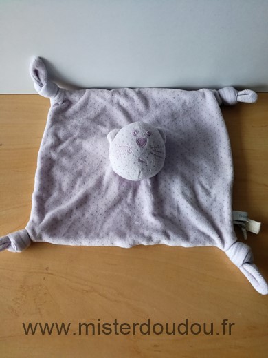 Bout chou Chat Mauve petits points - Très bon état
