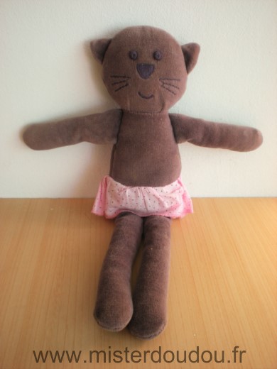 Bout chou Chat Prune violet jupe rose - Très bon état