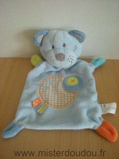Nicotoy Chat Bleu rond vichy beige - Très bon état