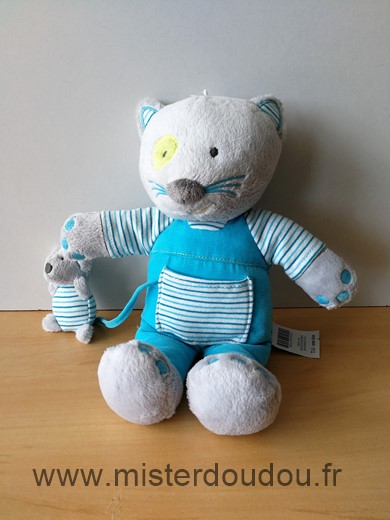 Obaibi okaidi Chat Gris bleu rayures souris - Très bon état