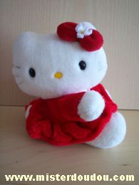 Sanrio Chat Peluche , blanc robe rouge - Très bon état