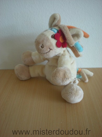 Noukie s Cheval Kaya beige ecru papillon fleur rouge - Très bon état