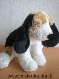 Marque Inconnue Chien Blanc noir marron truffe feutrine noire - Très bon état