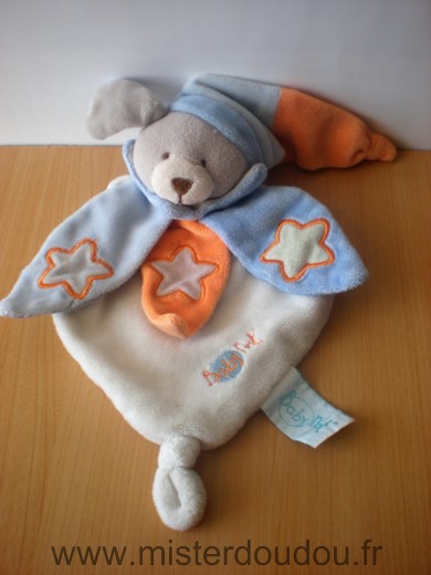 Baby nat Chien Blanc petales bleu orange luminescent etoiles - Très bon état