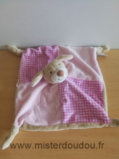 Keel toys Chien Rose vichy beige - Très bon état
