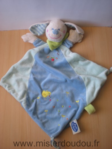 Mots d enfants Chien Bleu blanc foulard vert poussin - Très bon état