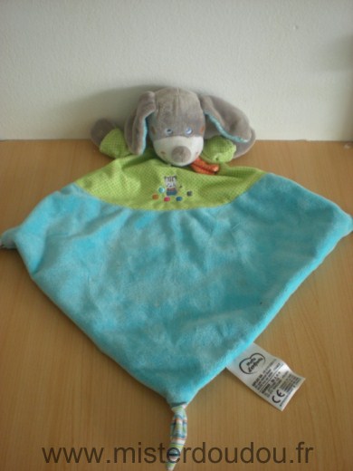 Mots d enfants Chien Bleu vert foulard orange - Très bon état