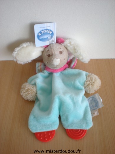 Noukie s Chien Bleu turquoise noeud rose - Neuf