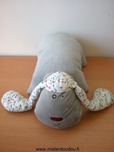 Obaibi okaidi Chien Chien coussin gris motifs feuillage - Très bon état