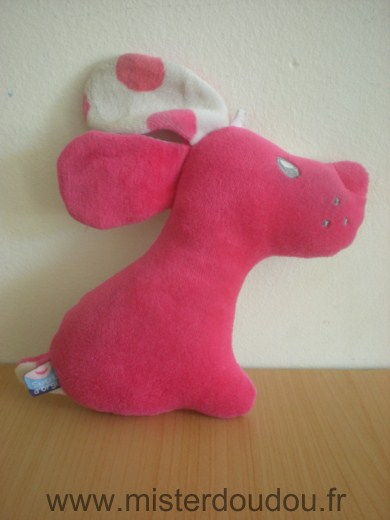 Sucre d orge Chien Rose et blanc a ronds roses - Très bon état