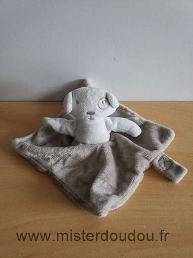 Marque Inconnue Chien Bleu gris cocard attache tetine - Très bon état