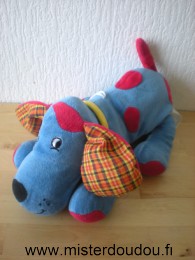 Marque Inconnue Chien Bleu taches rouges colier jaune - Très bon état