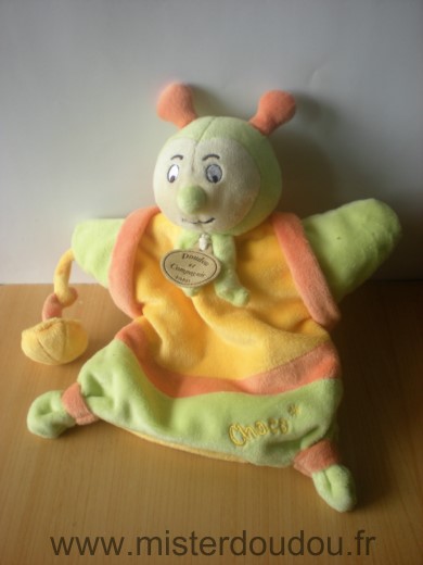 Doudou et compagnie Coccinelle Choco jaune vert - Très bon état