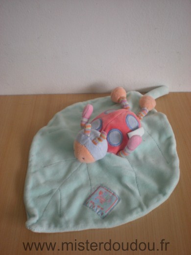 Moulin roty Coccinelle Cocciennele rose feuille bleue - Très bon état