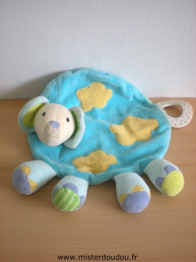 Baby sun Eléphant Bleu jaune mauve anneau dentaire - Très bon état