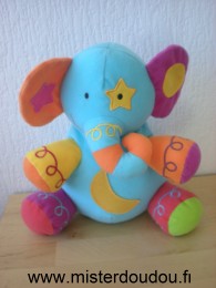 Eléphant Bleu orange violet jaune vert Bawi