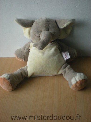 Bengy Eléphant Marron jaune foulard orange - Très bon état