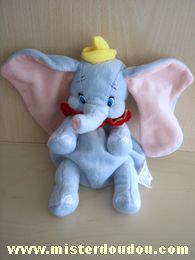 Disney Eléphant Gris rose col rouge - Etat moyen