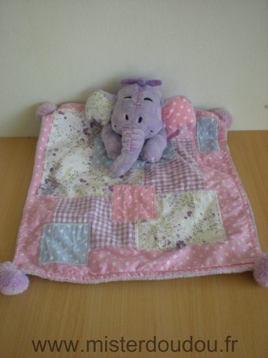 Disney Eléphant Mauve rose blanc lumpy - Très bon état