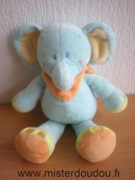 Eléphant Bleu vert foulard orange Kiabi baby