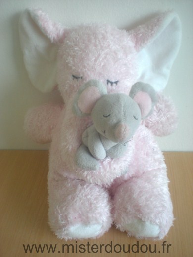 Kimbaloo Eléphant Rose souris grise - Très bon état