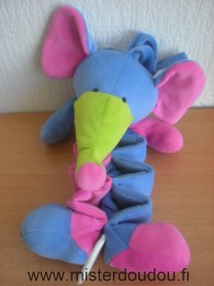 Marque Inconnue Eléphant Rose bleu vert - Etat moyen