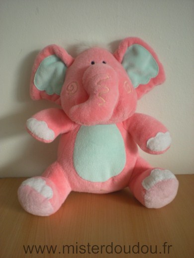 Mes amis calins Eléphant Rose vert clair - Très bon état